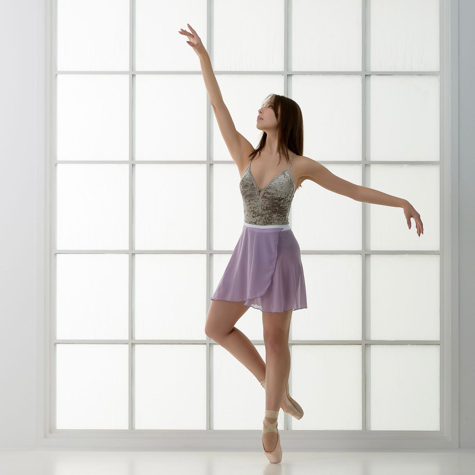 Light Purple Chiffon Ballet Wrap Skirt - Lavender Mist Classical Skirt