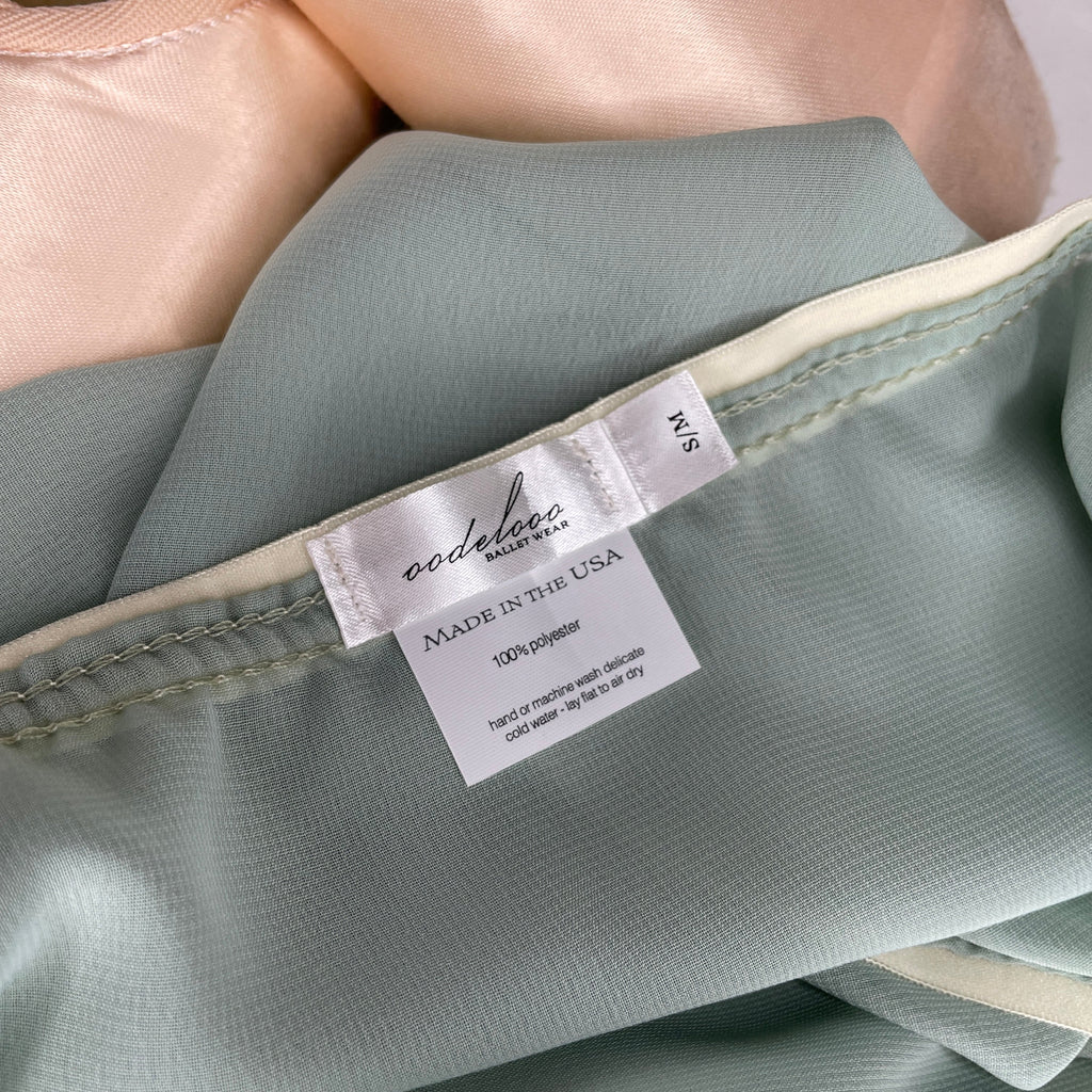 Pistachio Light Green Chiffon Ballet Wrap Skirt - Classical