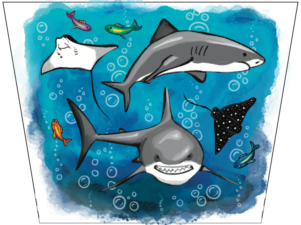 Lil' Jaws Full Sleeve Tattoo - Temporary Kids Tattoo Sleeve