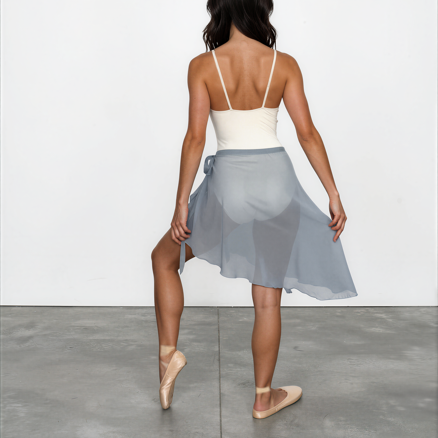 Chiffon Ballet Wrap Skirt - Womens Contemporary Glacier Blue Skirt