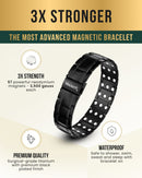 3x Strength Titanium Magnetic Bracelet for Men (Black)