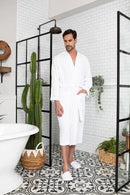 Waffle Spa Bathrobe for Men -  Absorbent, Lightweight