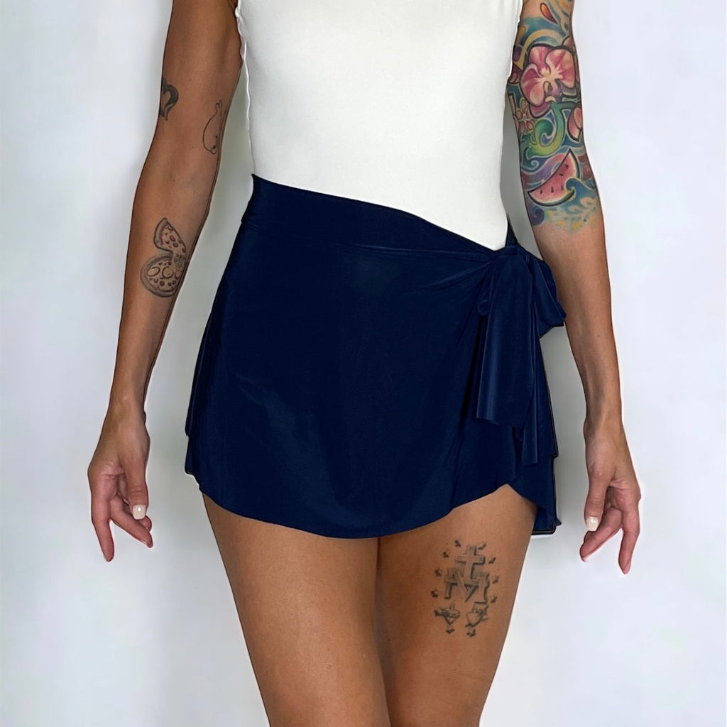 Navy Blue Ballet Wrap Skirt - Demi