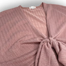 Cropped Sweater Knit Wrap Top Ballet Warm Up - Mauve