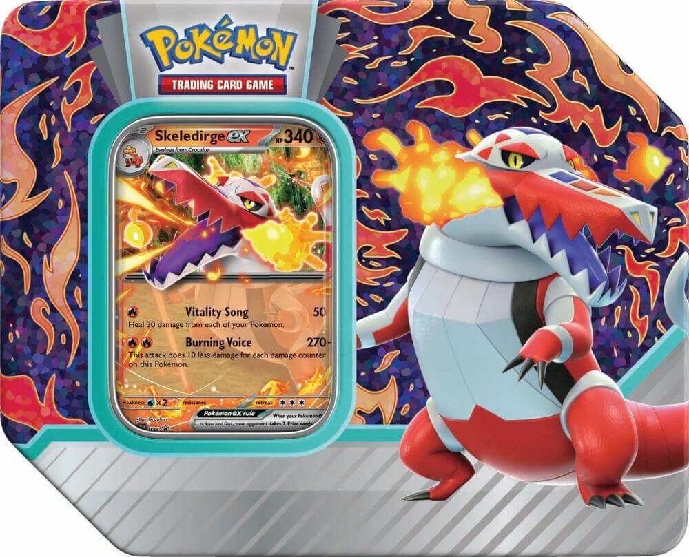 Pokemon Paldea Partners Skeledirge ex Tin