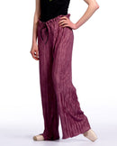 Purple Pleated Wide Leg Dance Pants