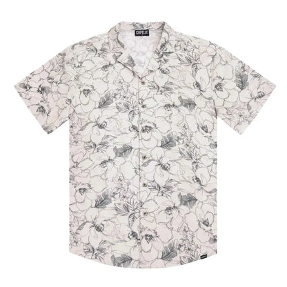 Men’s Short Sleeve Tailored Fit Button-Down Shirt – Secret Garden