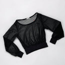 Sheer Mesh Pullover Top / Ballet Warm Up Top / Black Mesh Pullover
