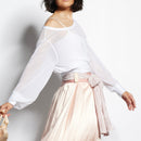 Sheer Mesh Pullover Top / Ballet Warm Up Top / White Mesh Pullover