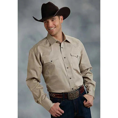 Roper Solid Poplin Snap - Mens Western Shirt