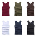 Summer Plus Size Summer Good Men Clothing Tank Tops Elegant Black White Gray Singlets Sleeveless Fitness Men Vest Bodybuilding Vest Summer Men's Vest Gym Casual Vest Sleeveless Vest Clothes