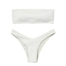 Women's Bikini Two Piece Swimsuit Swimwear  Beach Bathing Suit Woman Two-Piece Strapless Padded High Cut Bandeau Bathing Suit Swimwear