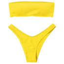 Women's Bikini Two Piece Swimsuit Swimwear  Beach Bathing Suit Woman Two-Piece Strapless Padded High Cut Bandeau Bathing Suit Swimwear
