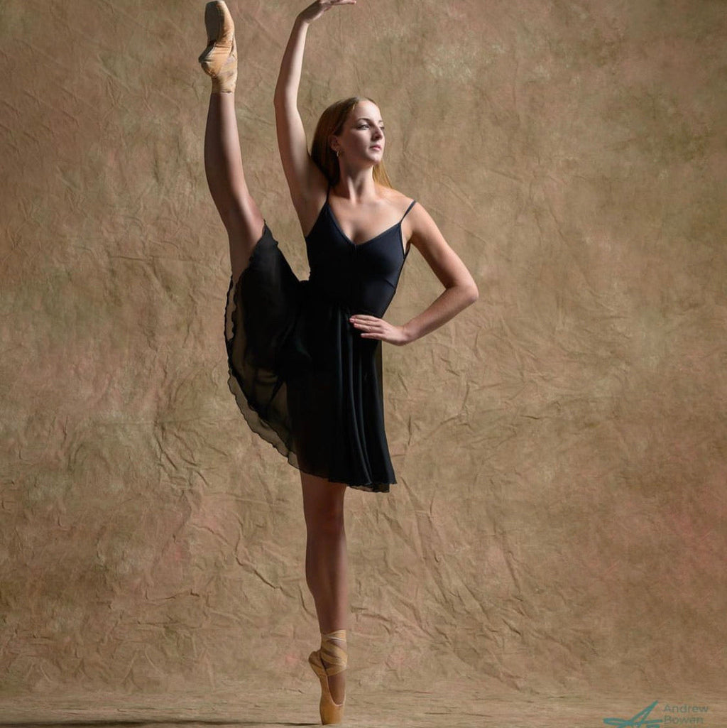 Black Chiffon Ballet Pull On Skirt - Ballet Rehearsal Skirt - Pirouette Skirt