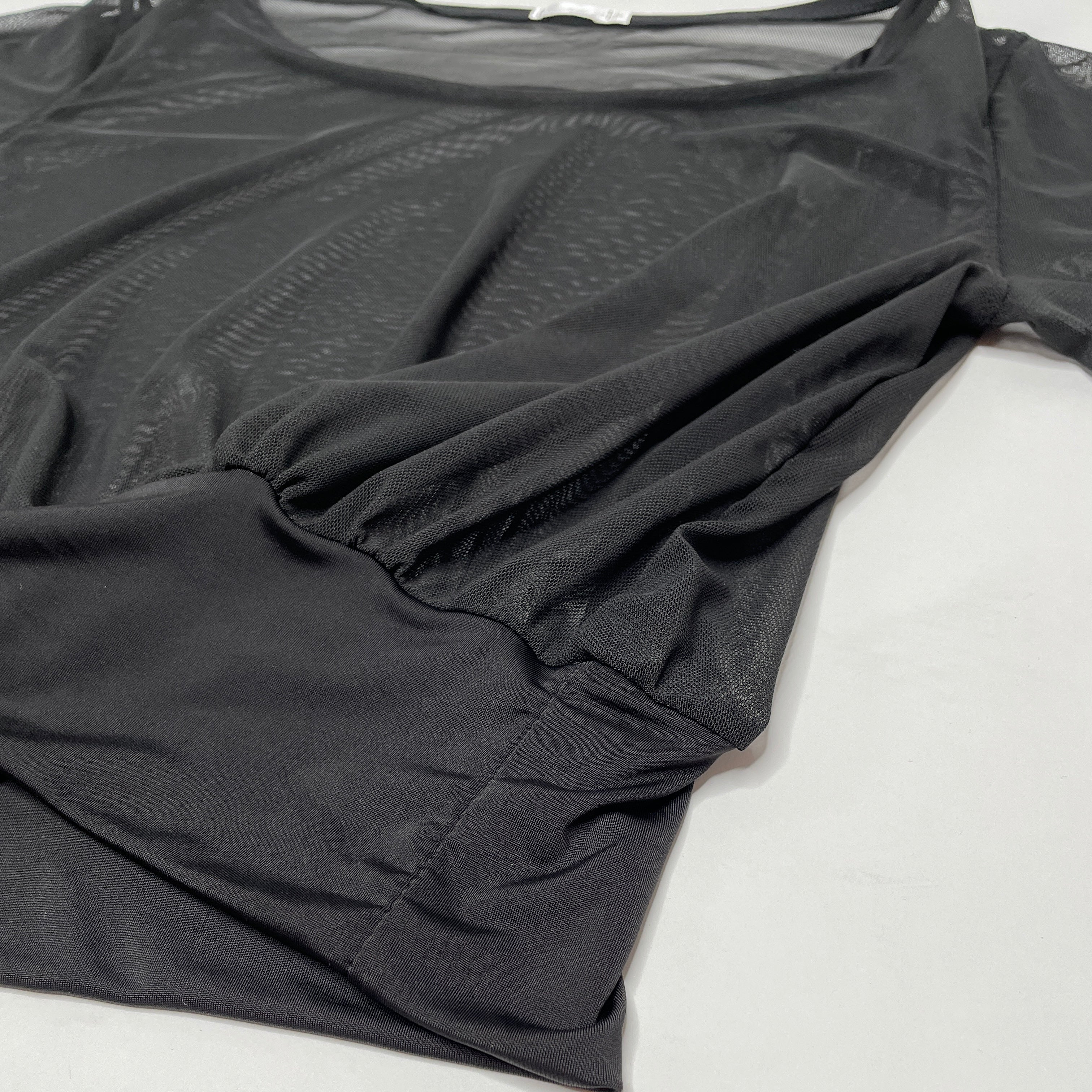 Sheer Mesh Pullover Top / Ballet Warm Up Top / Black Mesh Pullover