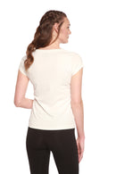 Women's Bamboo Viscose/Cotton V-Neck Cap Sleeve T-Shirt