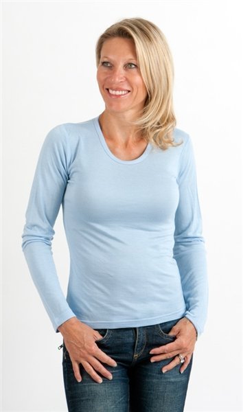 Clearance Women's Scoop Neck 100% Bamboo Viscose Long Sleeve Shirt
