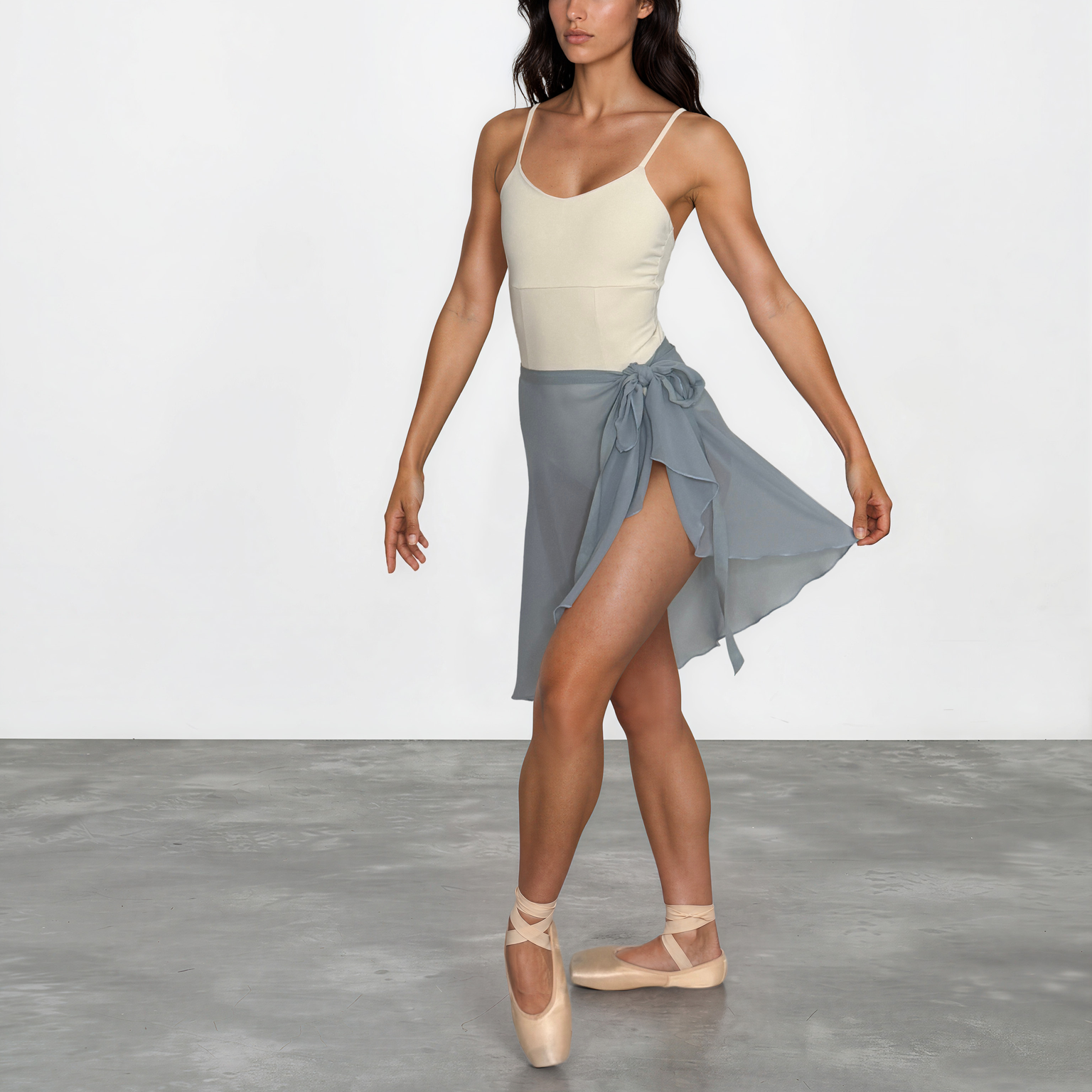 Chiffon Ballet Wrap Skirt - Womens Contemporary Glacier Blue Skirt