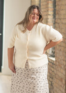 Short Sleeve Button-Front Cardigan