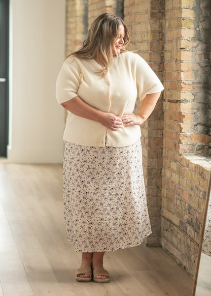 Short Sleeve Button-Front Cardigan