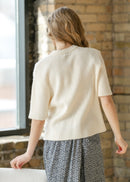 Short Sleeve Button-Front Cardigan