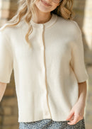 Short Sleeve Button-Front Cardigan